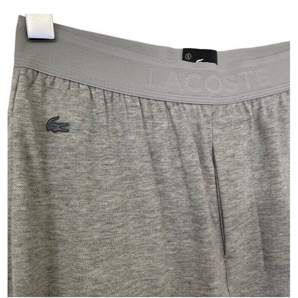 LACOSTE Sleepwear Pants Piqué Knit Straight Elastic Waist Pockets Loungewear SM - Picture 3 of 11